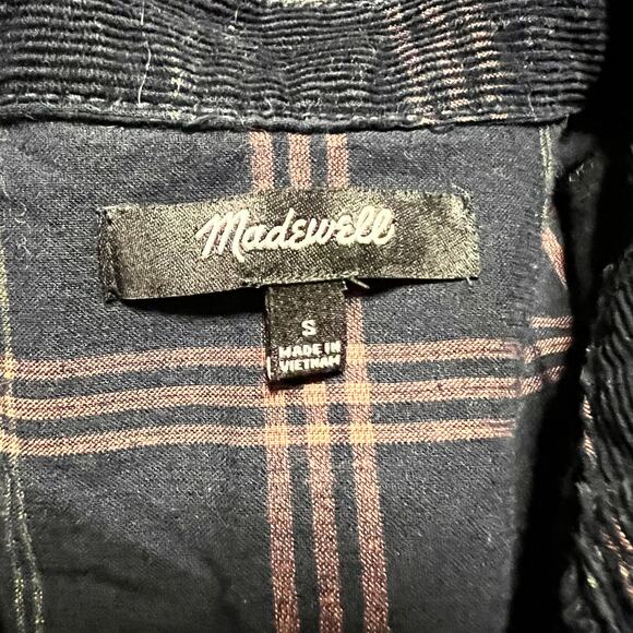 Madewell Shirt Womens Small Corduroy Kentwood Oversized Jacket Plaid button - Picture 4 of 8
